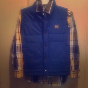 Big boys size 8 Chaps blue nylon vest & shirt
